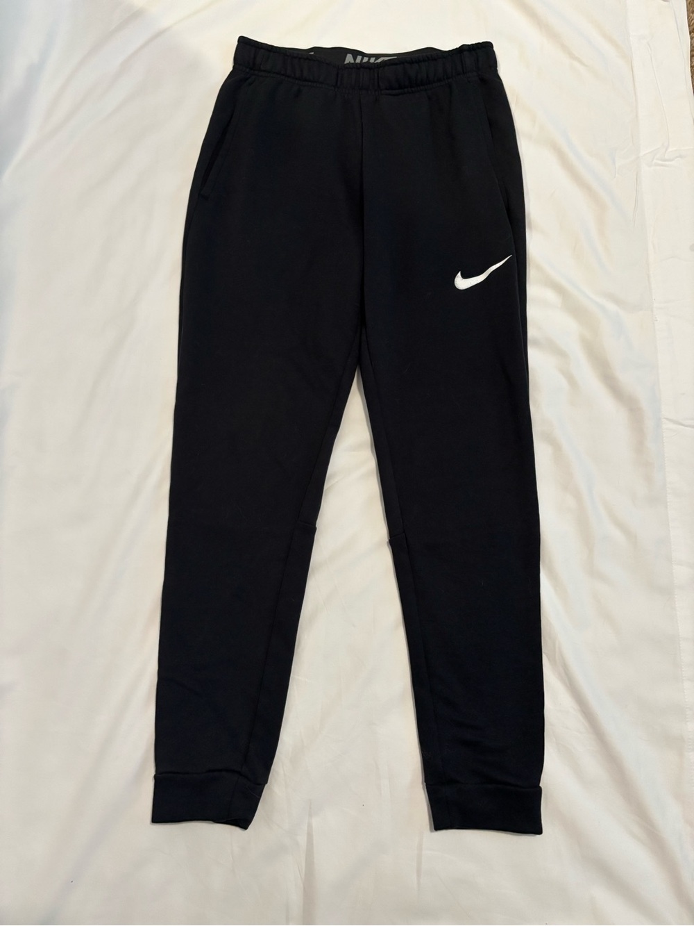 Nike Black Jogger Pants with White Swoosh
